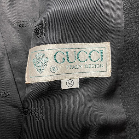 Gucci Vintage 70s Patch Pocket Black Wool Blazer - Picture 5 of 6